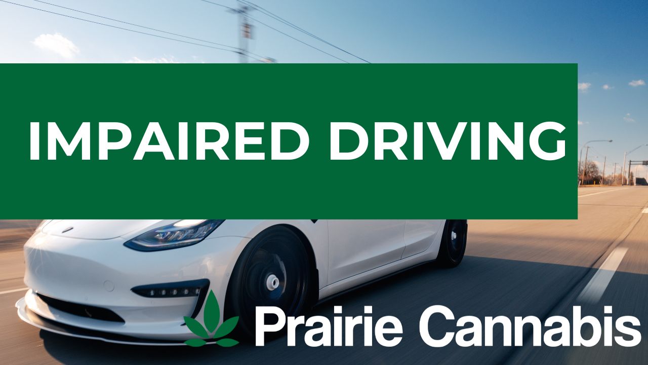 A car driving on the road background, Text overlays the image stating "IMPAIRED DRIVING"